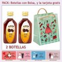 2 Botellitas de Licor de Café con bolsa “fashion con mujer” y tarjeta