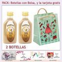 2 Botellitas de Licor Crema con bolsa “fashion con mujer” y tarjeta