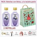 2 Botellitas de Ginebra de Mora con bolsa “fashion con mujer” y tarjeta