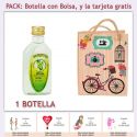 Botellita de Ron Mojito con bolsa “fashion con bicicleta” y tarjeta