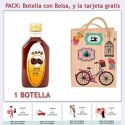 Botellita de Licor de Café con bolsa “fashion con bicicleta” y tarjeta