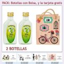 2 Botellitas de Ron Mojito con bolsa “fashion con bicicleta” y tarjeta