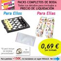 Pack completo “Super-Ahorro” de regalos para invitados (hombres y mujeres), con bolsas y tarjetas