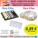 Pack completo “Super-Ahorro” de regalos para invitados (hombres y mujeres), con bolsas y tarjetas