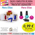 Pack completo “Super-Ahorro” de regalos para invitados (hombres y mujeres), con bolsas y tarjetas