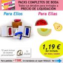 Pack completo “Super-Ahorro” de regalos para invitados (hombres y mujeres), con bolsas y tarjetas