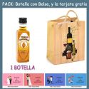 Botellita de Vodka Caramelo con bolsa “bodegón” y tarjeta