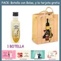 Botellita de Licor de Arroz con Leche con bolsa “bodegón” y tarjeta