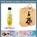 Botellita de Licor Crema de Limóncon bolsa “bodegón” y tarjeta