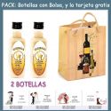 2 Botellitas de Licor de Crema con bolsa “bodegón” y tarjeta