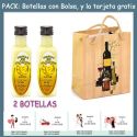 2 Botellitas de Licor de Crema de Plátano con bolsa “bodegón” y tarjeta