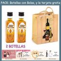 2 Botellitas de Vodka Caramelo con bolsa “bodegón” y tarjeta
