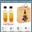 2 Botellitas de Licor de Mandarina con bolsa “bodegón” y tarjeta