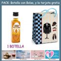 Botellita de Vodka Caramelo con bolsa “charlestón” y tarjeta