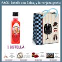 Botellita de Licor de Piruleta con bolsa “charlestón” y tarjeta