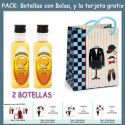 2 Botellitas de Licor de Mandarina con bolsa “charlestón” y tarjeta