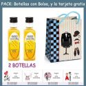 2 Botellitas de Ron Miel con bolsa “charlestón” y tarjeta
