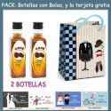 2 Botellitas de Licor de Café con bolsa “charlestón” y tarjeta