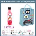 Botellita de Licor de Fresas con Nata con bolsa “con moto roja” y tarjeta