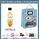 Botellita de Licor de Crema con bolsa “con moto roja” y tarjeta