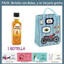 Botellita de Vodka Caramelo con bolsa “con moto roja” y tarjeta