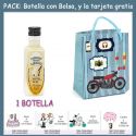 Botellita de Licor de Arroz con Leche con bolsa “con moto roja” y tarjeta
