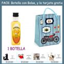 Botellita de Licor de Mandarina con bolsa “con moto roja” y tarjeta