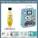 Botellita de Licor Crema de Limóncon bolsa “con moto roja” y tarjeta