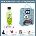 Botellita de Licor de Finas Hierbas con bolsa “con moto roja” y tarjeta