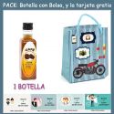 Botellita de Licor de Café con bolsa “con moto roja” y tarjeta