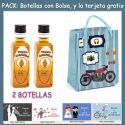 2 Botellitas de Vodka Caramelo con bolsa “con moto roja” y tarjeta