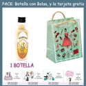 Botellita de Licor de Crema con bolsa “fashion con mujer” y tarjeta