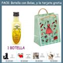 Botellita de Licor de Crema de Plátano con bolsa “fashion con mujer” y tarjeta