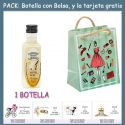 Botellita de Licor de Arroz con Leche con bolsa “fashion con mujer” y tarjeta