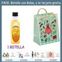 Botellita de Licor de Mandarina con bolsa “fashion con mujer” y tarjeta
