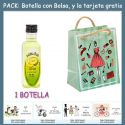 Botellita de Licor de Melón con bolsa “fashion con mujer” y tarjeta