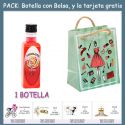 Botellita de Licor de Piruleta con bolsa “fashion con mujer” y tarjeta