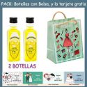 2 Botellitas de Limoncielo con bolsa “fashion con mujer” y tarjeta