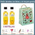 2 Botellitas de Ron Miel con bolsa “fashion con mujer” y tarjeta