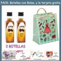 2 Botellitas de Licor de Café con bolsa “fashion con mujer” y tarjeta