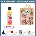 Botellita de Licor de Fresas con Chocolate con bolsa “fashion con bici” y tarjeta