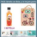 Botellita de Pacharán con bolsa “fashion con bici” y tarjeta