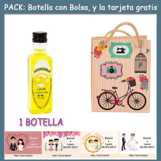 Botellita de Limoncielo con bolsa “fashion con bici” y tarjeta
