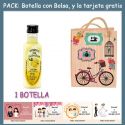 Botellita de Licor Crema de Limóncon bolsa “fashion con bici” y tarjeta