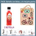 Botellita de Licor de Piruleta con bolsa “fashion con bici” y tarjeta