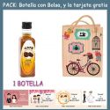 Botellita de Licor de Café con bolsa “fashion con bici” y tarjeta
