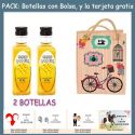 2 Botellitas de Ron Miel con bolsa “fashion con bici” y tarjeta