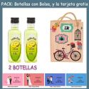 2 Botellitas de Licor de Melón con bolsa “fashion con bici” y tarjeta