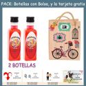 2 Botellitas de Licor de Piruleta con bolsa “fashion con bici” y tarjeta