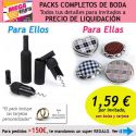 Pack completo “Super-Ahorro” de regalos para invitados (hombres y mujeres), con bolsas y tarjetas